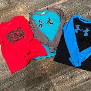 Under Armour lot of 3 shirts. All heat hear material. Size youth L. Very nice